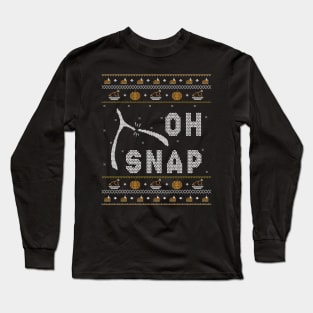 Cool Oh Snap Funny Turkey With Wishbone Thanksgiving Long Sleeve T-Shirt